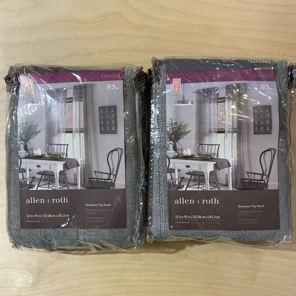 2 Sets Allen + Roth Grommet Top Panel 52 in x 95 in (BO)